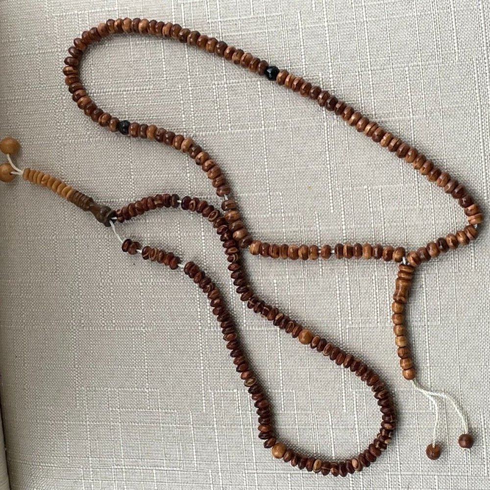 Lot of 2 Tasbeeh Brown Beads Prayer Beads Handmade Real Wood Beads X 2 - Picture 4 of 8